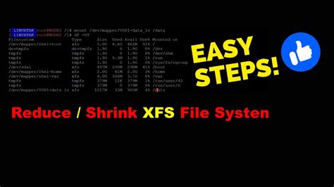 how to reduce xfs filesystem.